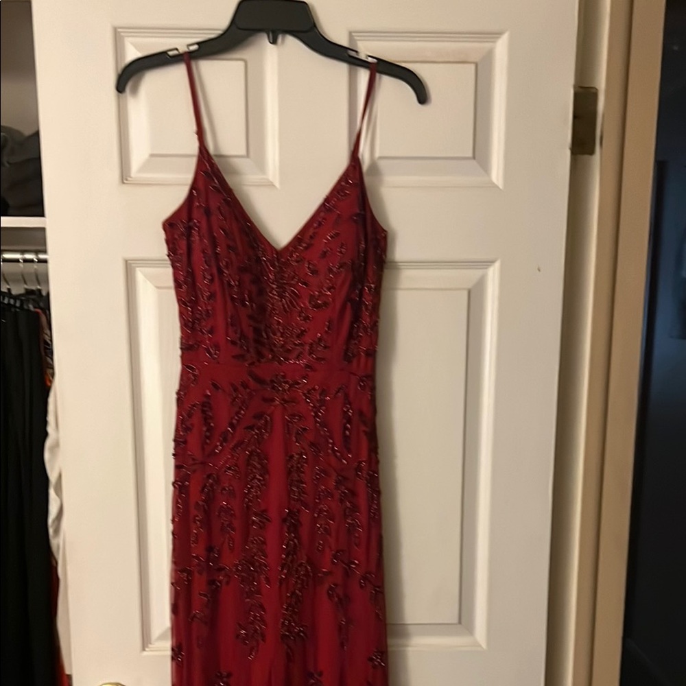 Elegant Red Beaded Dress